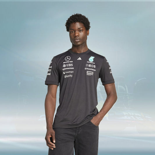 Mercedes AMG Petronas adidas F1 2025 Team Driver T-Shirt - Black