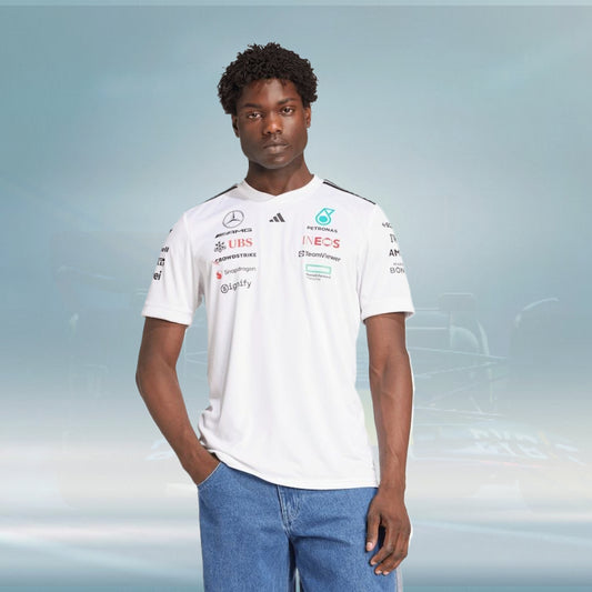 Mercedes AMG Petronas adidas F1 2025 Team Driver T-Shirt - White