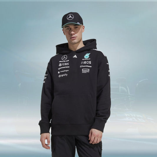 Mercedes AMG Petronas adidas F1 2025 Team Hoodie - Black