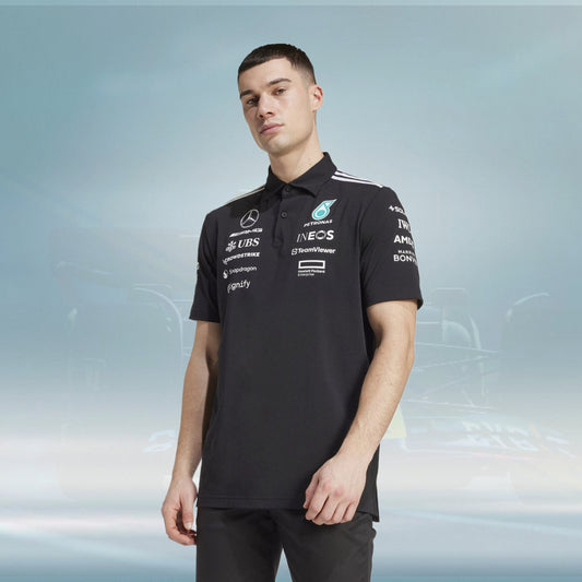 Mercedes AMG Petronas adidas F1 2025 Team Polo - Black