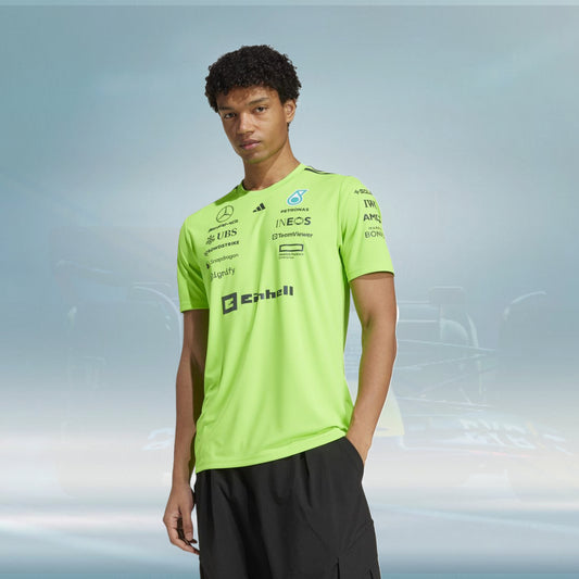 Mercedes AMG Petronas adidas F1 2025 Team Set Up T-Shirt - Lime