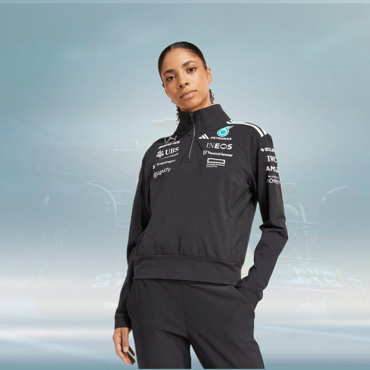Mercedes AMG Petronas adidas F1 2025 Team 14 Zip - Black - Womens