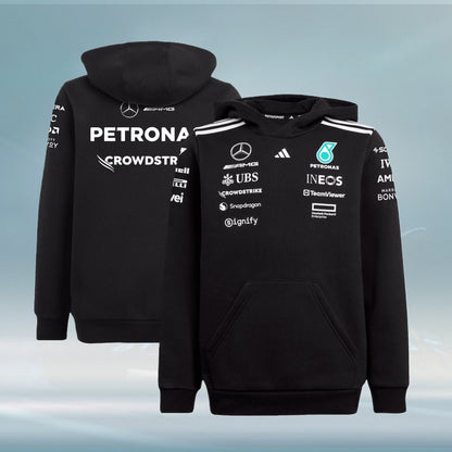 Mercedes AMG Petronas adidas F1 2025 Team Hoodie - Black