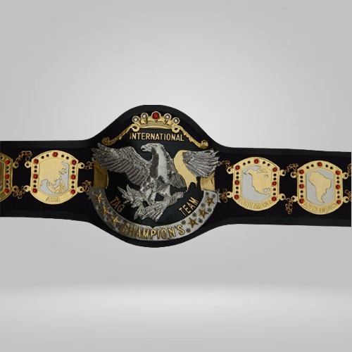 NWA International Tag Team Championship Belt Japan Wrestling Association Inoki - Rental Sports