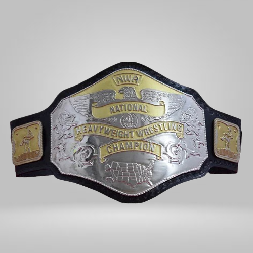 NWA National Heavyweight Wrestling Championship Zinc Plates Belt - Rental Sports