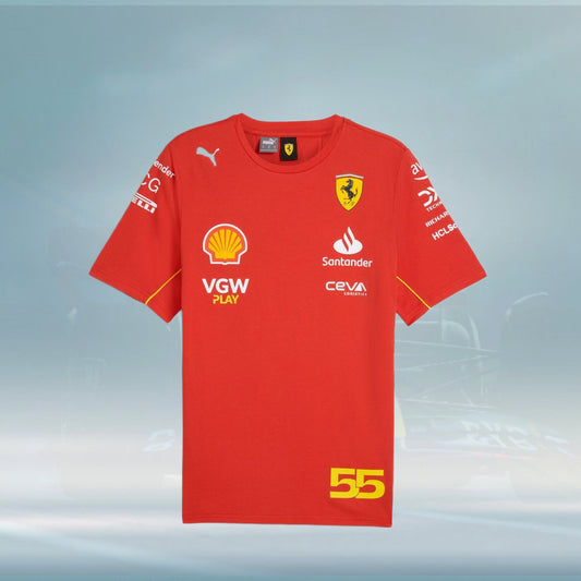 Scuderia Ferrari F1 2024 Carlos Sainz Driver T-shirt - Rental Sports