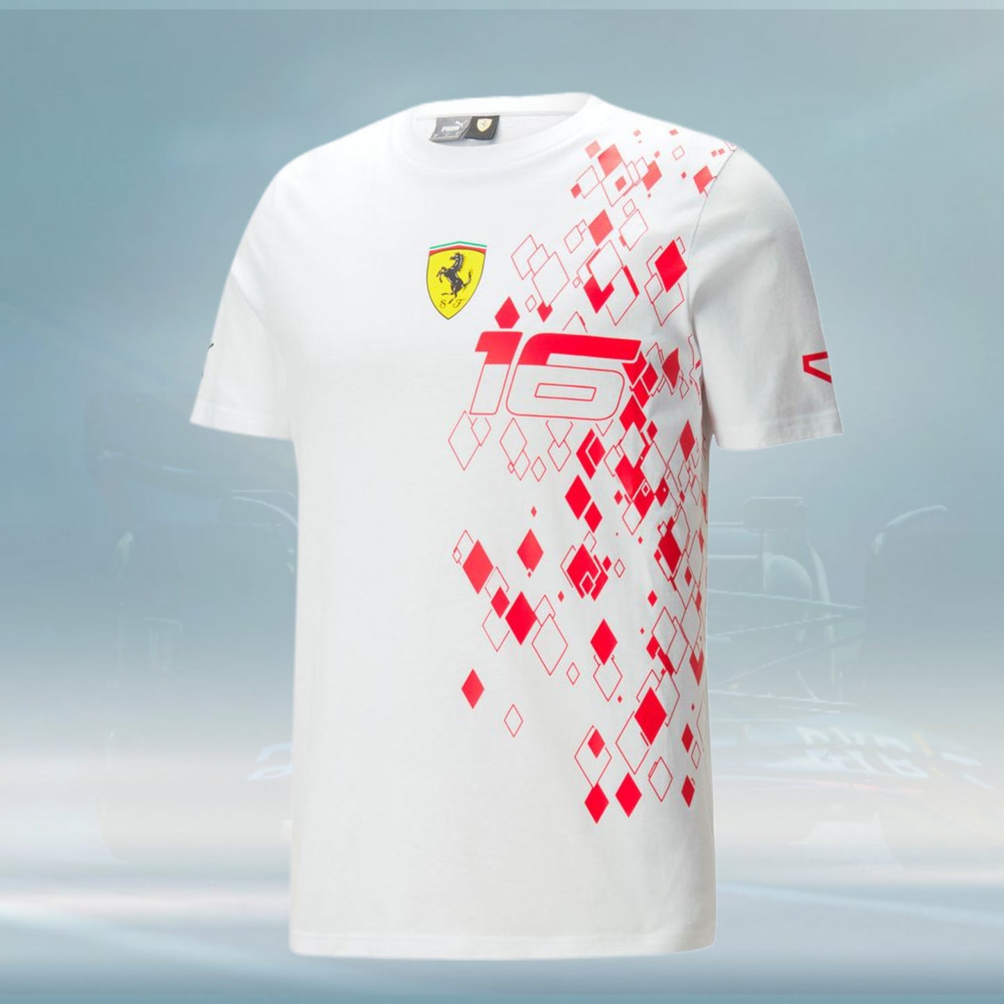 2023 Ferrari F1 Mens Leclerc Monaco T-Shirt white