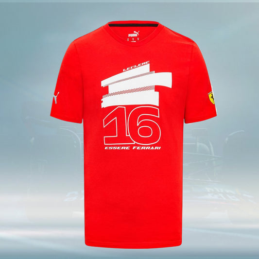 2023 Ferrari F1 Mens Leclerc Driver T-shirt - Rental Sports