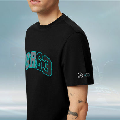 2023 Mercedes Germany AMG F1 Mens George Russell Logo T-shirt Black