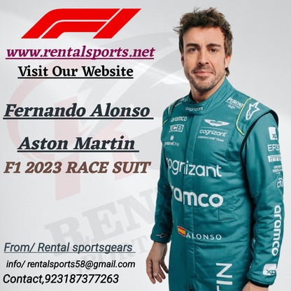 Fernando Alonso Aston Martin 2023 Suit Printed F1 Race Suit