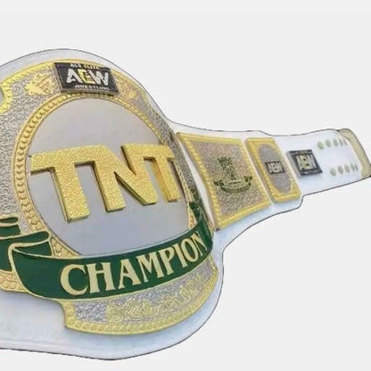 AEW TNT CHAMPIONSHIP BELT ALL ELITE WRESTLING TNT WHITE LEATHER REPLICA BELT