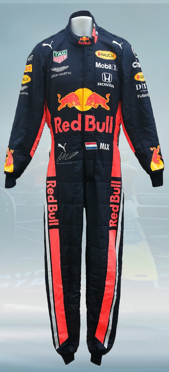 2019 Max Verstappen Signed Race Used Red Bull Racing F1 Suit