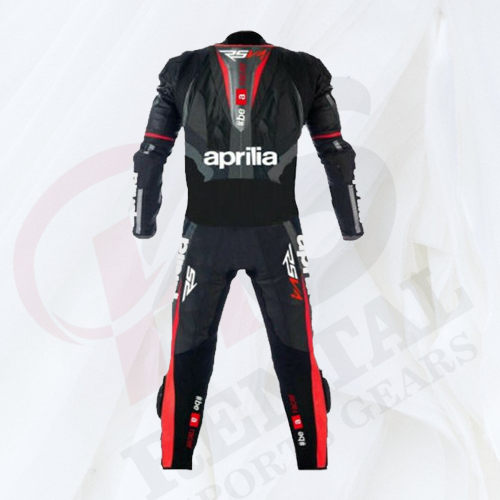 APRILIA BLACK V4 RACE SUIT Leather Motorbike Racing SUIT