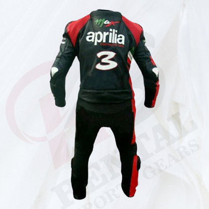 APRILIA MAX MOTORCYCLE RIDER SUIT Leather Motogp Racing SUIT