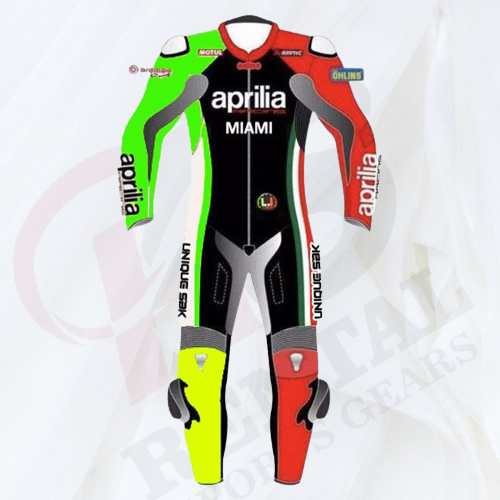 APRILIA MIAMI MOTORCYCLE LEATHER Racing SUIT