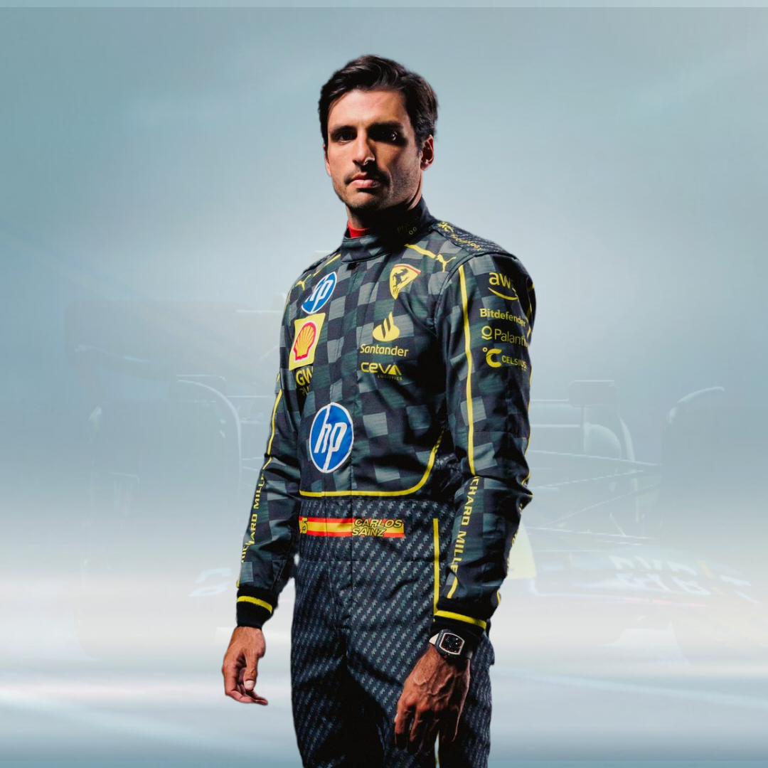 Scuderia Ferrari HP's Carlos Sainz carbon-fibre race suits Italian Grand Prix - Rental Sports