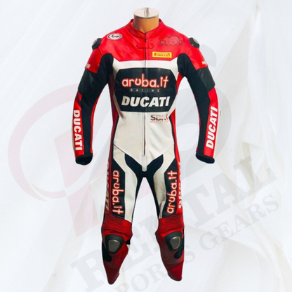 CHAZ DAVIES DUCATI ARUBA IT MOTORBIKE Leather SUIT - Rental Sports