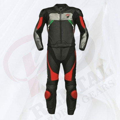 DUCATI BLACK MOTORCYCLE RACE LEATHER SUIT