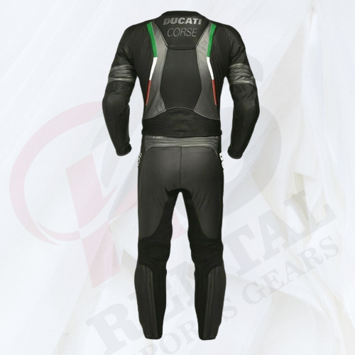 DUCATI BLACK MOTORCYCLE RACE LEATHER SUIT - Rental Sports