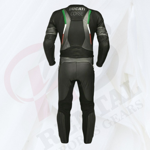 DUCATI BLACK MOTORCYCLE RACE LEATHER SUIT