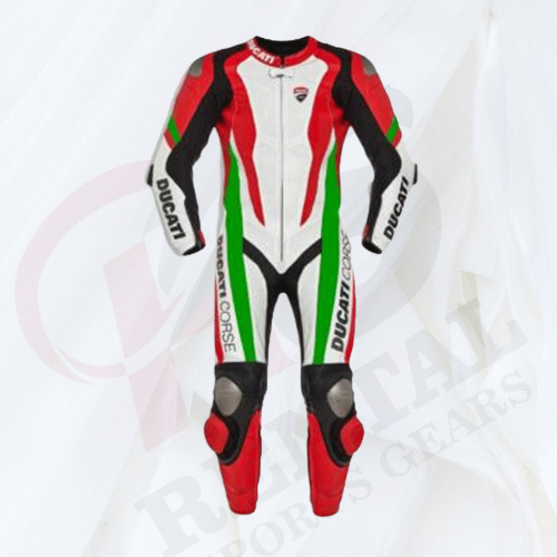 DUCATI MOTORBIKE RIDER LEATHER Race SUIT