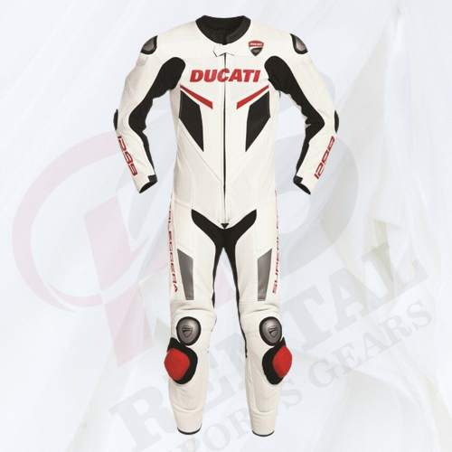 DUCATI WHITE  MOTOGP LEATHER RACE SUIT