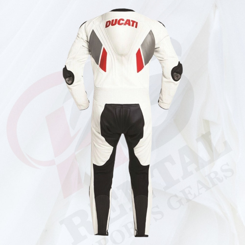 DUCATI WHITE  MOTOGP LEATHER RACE SUIT