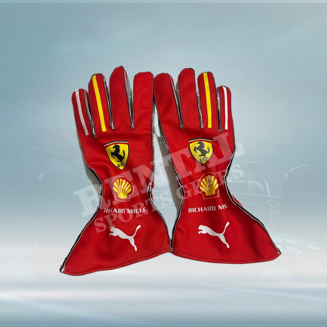 Carlos Sainz Ferrari F1 2024 Racing Gloves - Rental Sports