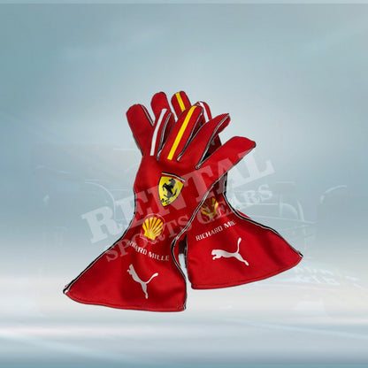 ferrari f1 handschuhe Charles Leclerc 2024 Racing Gloves Ferrari F1 – Rental Sports