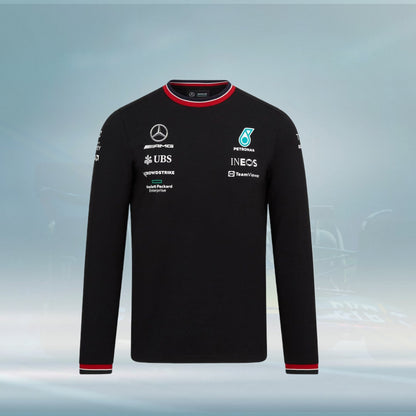 2022 Mercedes AMG F1 Mens Team Longsleeve T-shirt Black