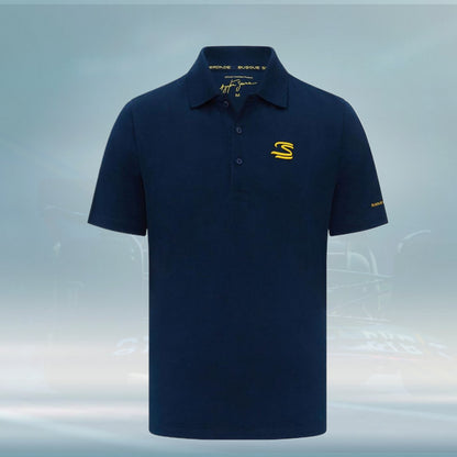 2023 Ayrton Senna F1 Mens Seasonal blue Polo Shirt