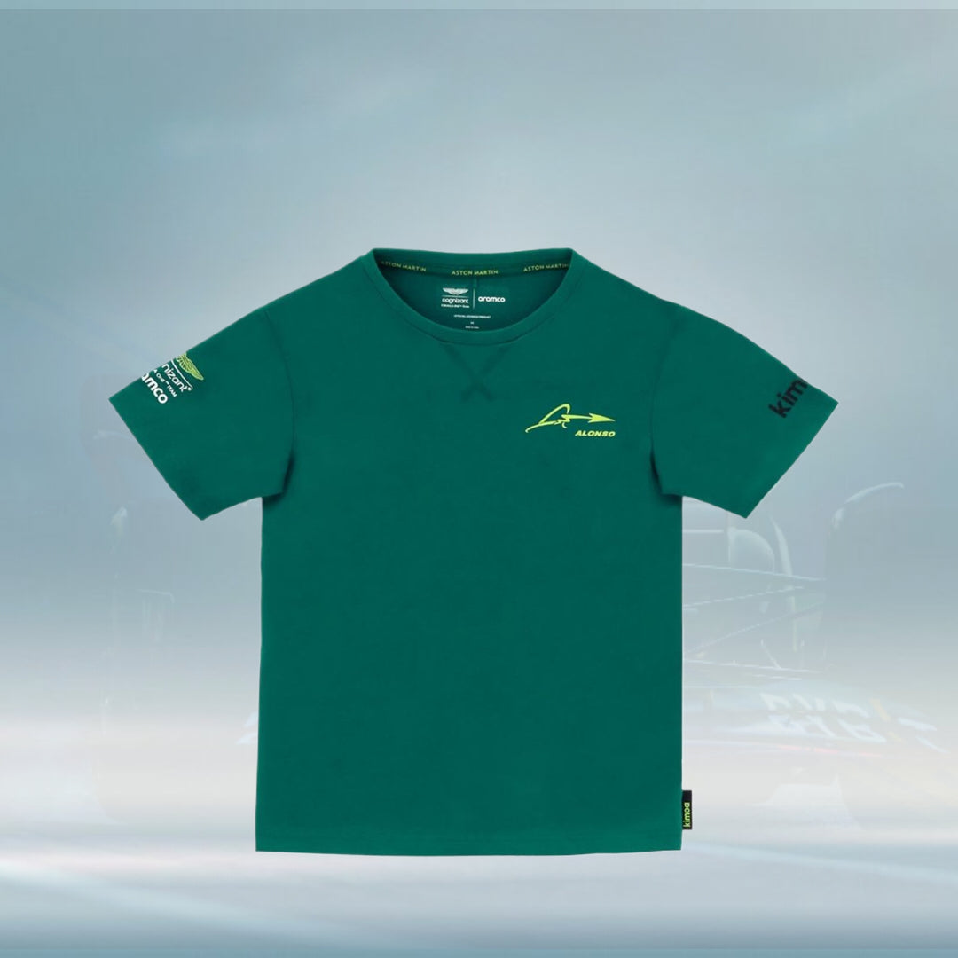 2023 Aston Martin UK F1 Mens Alonso Kimoa T-shirt green