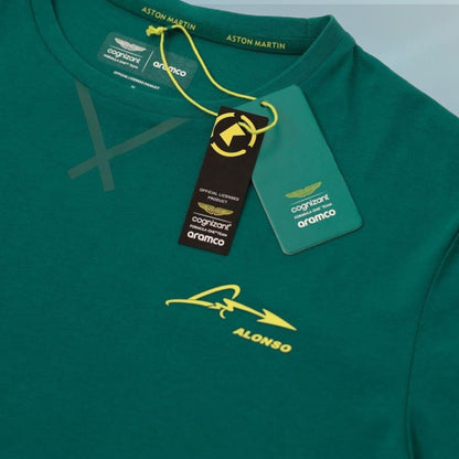 2023 Aston Martin UK F1 Mens Alonso Kimoa T-shirt green