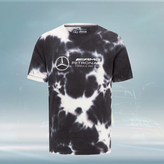 2023 Mercedes AMG F1 Mens Tie Dye T-shirt Grey - Rental Sports