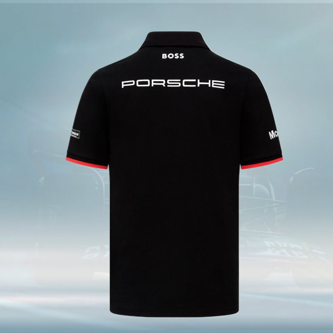 2023 Porsche Germany Motorsport Mens Team Polo Shirt black