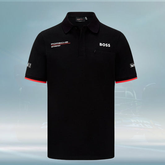 2023 Porsche Germany Motorsport Mens Team Polo Shirt black