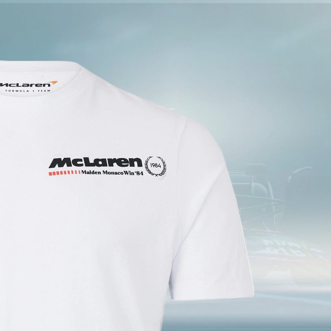 2023 Team McLaren F1 Mens Monaco Race T-Shirt White