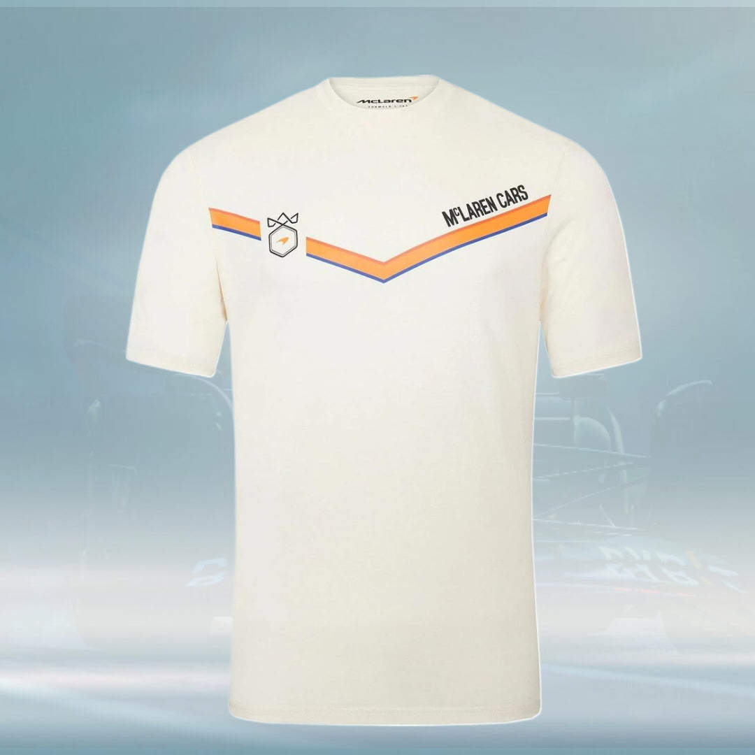 2023 Team McLaren F1 Mens Monaco Triple Crown T-Shirt Ecru