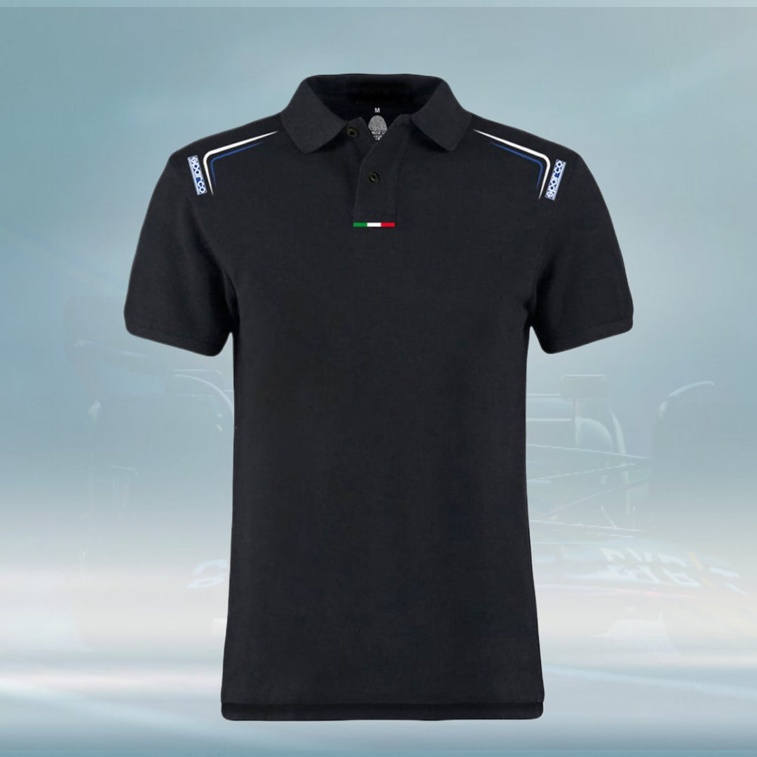 Sparco Italy Skid Mens Polo Shirt Black