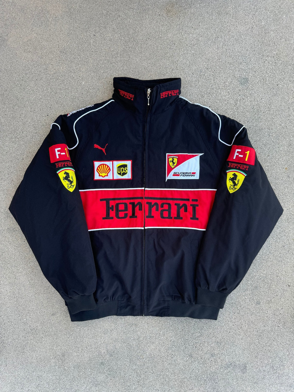 Vintage Ferrari Racing Jacket F1 Ferrari Jacket Black