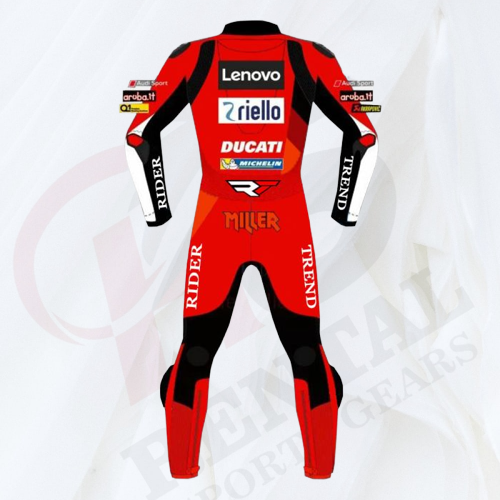 JACK MILLER FULL LEATHER MOTORBIKE SUIT DUCATI MOTOGP 2021