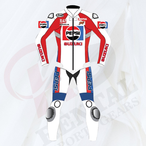 KEVIN SCHWANTZ PEPSI SUZUKI RACE LEATHER SUIT