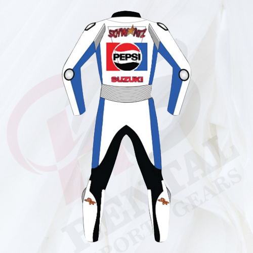 KEVIN SCHWANTZ PEPSI SUZUKI RACE LEATHER SUIT