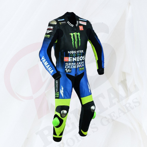 Valentino Rossi Monster Cowhide Motorcyle MotoGP Racing Suit