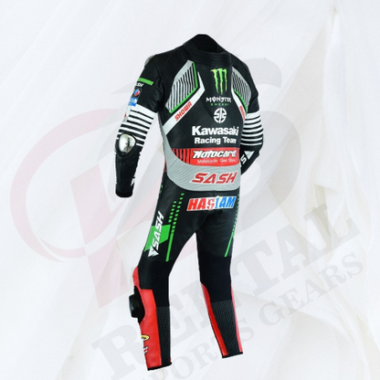 Leon Haslam MotoGP Wsbk 2019 Cowhide Motorcyle Racer Suit CE Padding