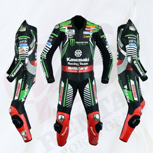 Leon Haslam MotoGP Wsbk 2019 Cowhide Motorcyle Racer Suit CE Padding