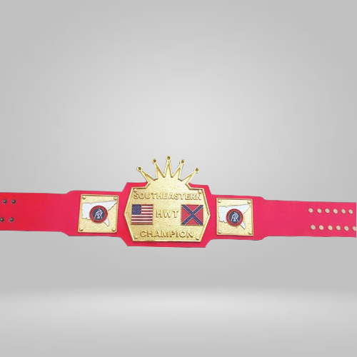 NWA Southeastern Tag Champions Belt Jerry Stubbs and Arn Anderson Wrestling (Red Strap)