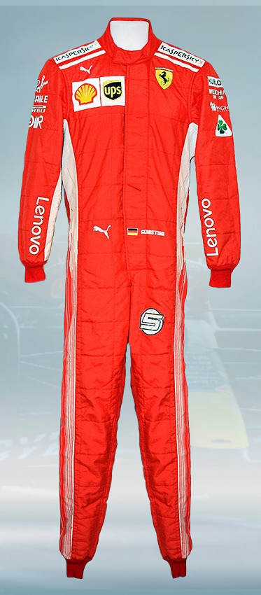2018 Sebastian Vettel Race Scuderia Ferrari F1 Suit