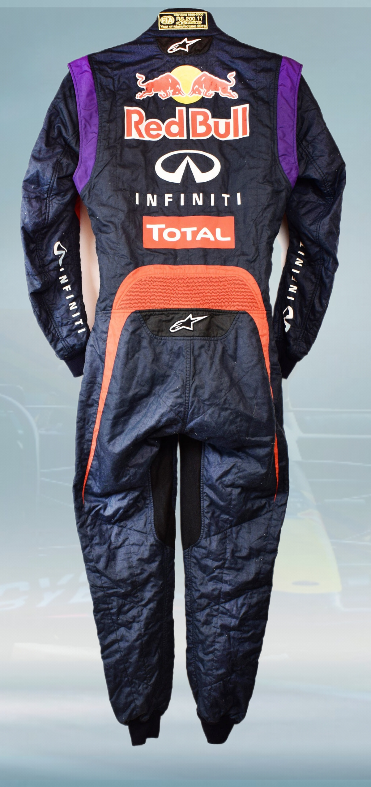 2013 Mark Webber Signed Race Used Red Bull F1 Suit