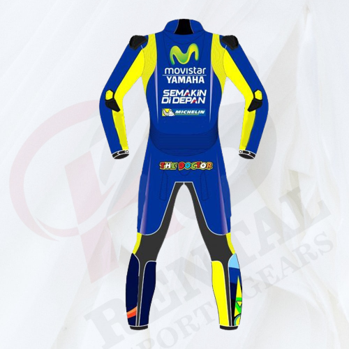 YAMAHA VALENTINO ROSSI 2017 MODEL LEATHER RACE SUIT BLUE